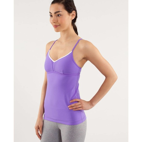 Lululemon Live Lightly Tank in Power Purple White Size 6 Gym‎ Athletic Sporty - Picture 2 of 16